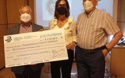 Donativo de la subasta de mobiliario del Colegio de 1.393 euros a Farmacéuticos Canarios Solidarios
